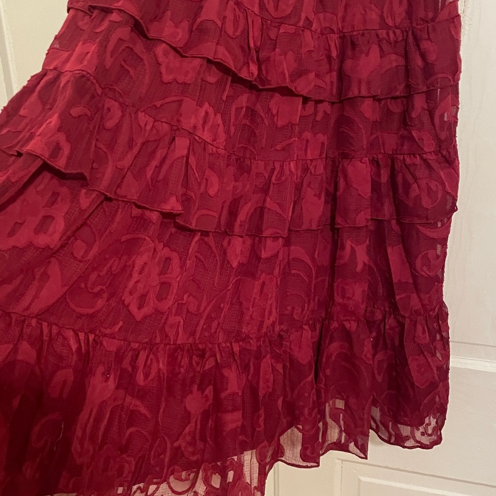 New Bloomingdale’s Aqua Lace Tiered Midi Dress size Small - Picture 9 of 13